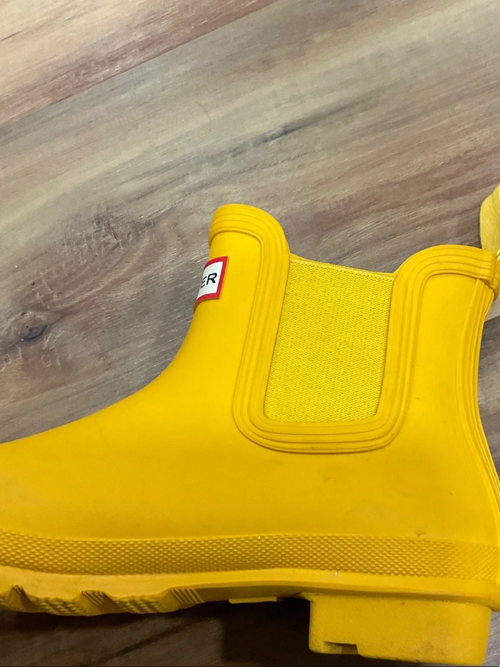 Hunter Yellow Chelsea Rain Boots - Picture 4 of 5